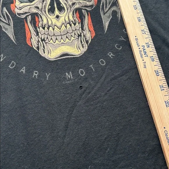 Harley-Davidson Skull Graphic T-Shirt Black Denver Aurora Biker Tee - Picture 6 of 8